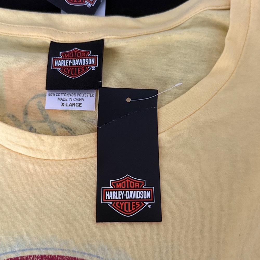Two brand new Harley Davidson shirts, one black one yellow both extra large NWT - Picture 4 of 5